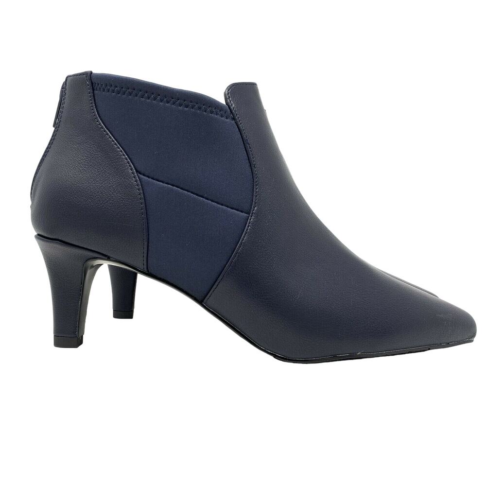 Easy Street Saint Faux Leather Ankle‎ Boot Navy 10W